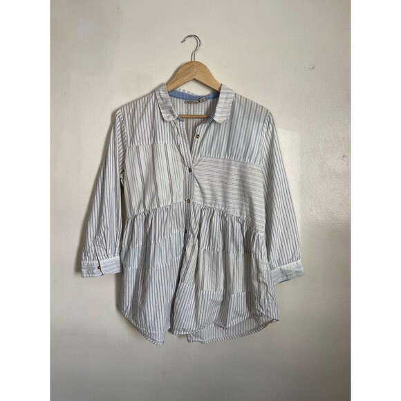 HOLDING HORSES Anthropologie Tiered Patch Tunic Size M - Picture 2 of 8
